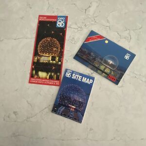 1986 World Expo Canada Vancouver Official Site Map Brochure - Lot of 3